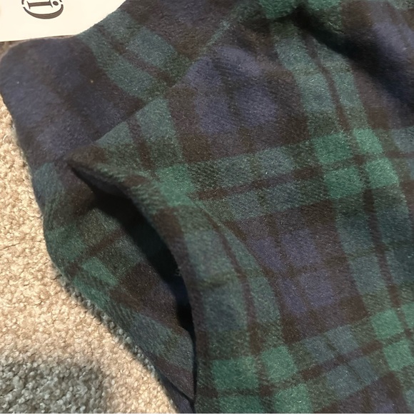 Plaid A-Line Skirt in Green and Navy - Picture 3 of 5